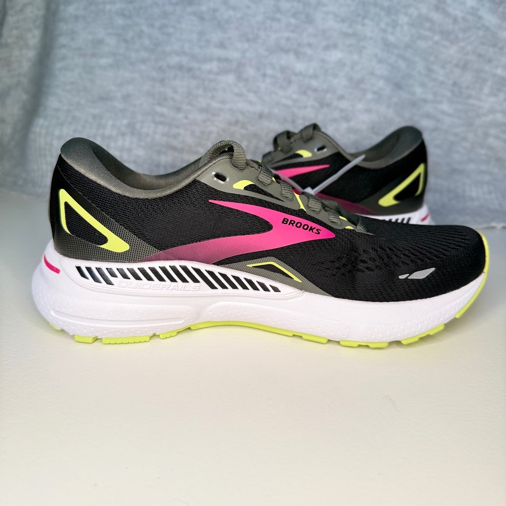 Brooks Adrenaline GTS 23 Womens Running Shoes Black Pink Lime 6.5 B 1203811B037 - Picture 9 of 10